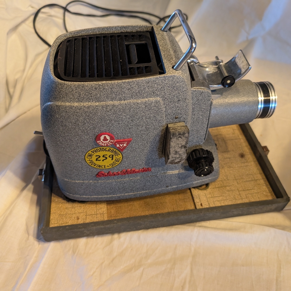 Vintage Gray Slide Projector with Black Accents